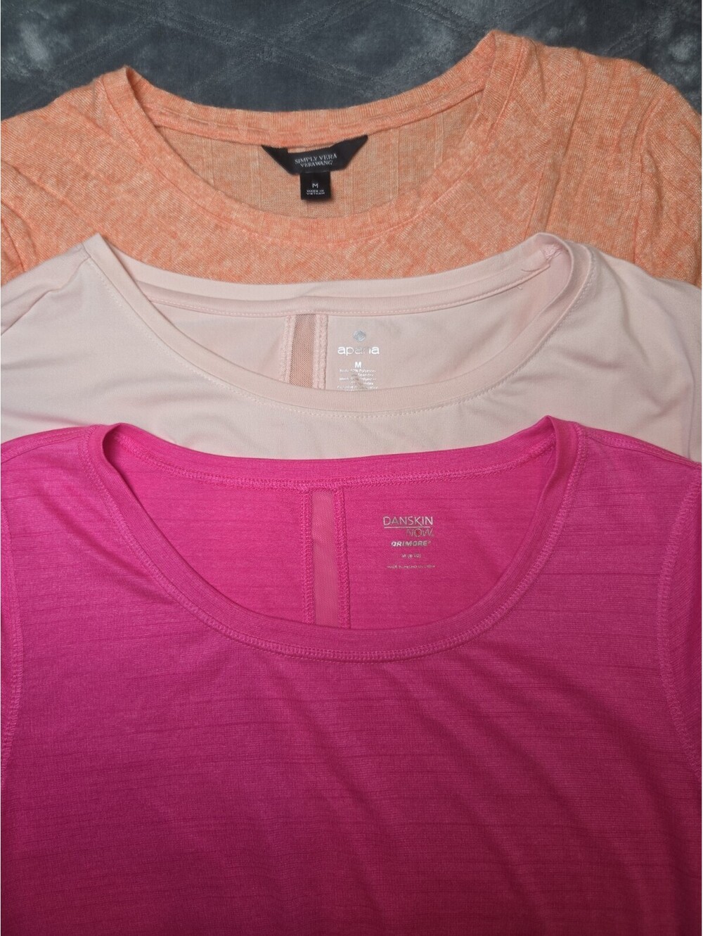 3 Lots Of Athletic Works Women's  Stripe Core Active  Sleeve T-Shirt Simply Vera